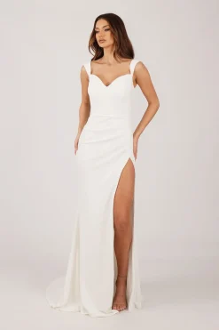 KALINA Satin Gown - Ivory