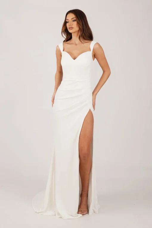 KALINA Satin Gown - Ivory