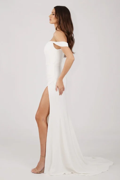 KALINA Satin Gown - Ivory