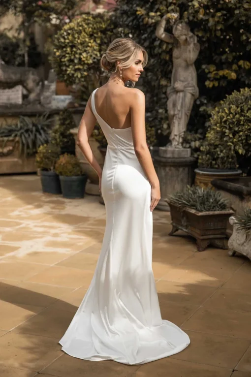 Kendra Luxe Stretch Satin Gown - Ivory