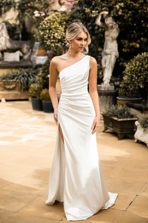 Kendra Luxe Stretch Satin Gown - Ivory