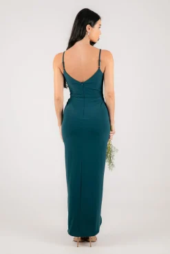 Leah Faux Wrap Dress - Deep Teal