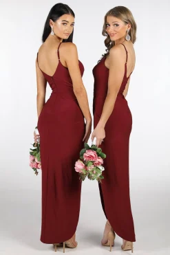 Leah Faux Wrap Dress - Wine