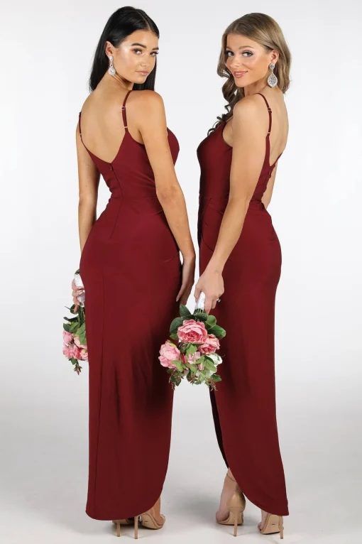 Leah Faux Wrap Dress - Wine
