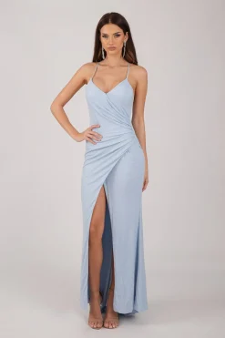 Lucia Maxi Dress - Shimmer Baby Blue