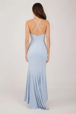 Lucia Maxi Dress - Shimmer Baby Blue