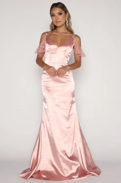 Malani Satin Maxi Dress - Blush Pink (XS - Clearance Sale)