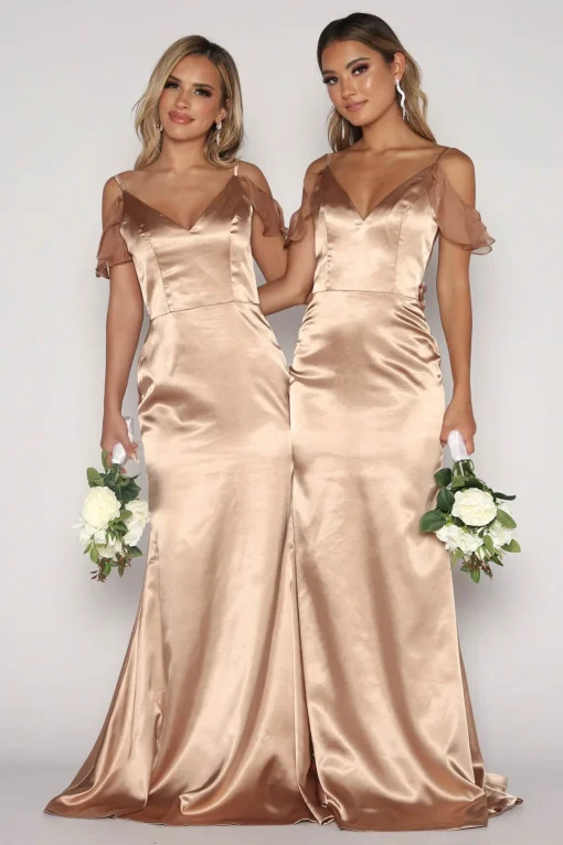 Malani Satin Maxi Dress - Champagne (XS - Clearance Sale)