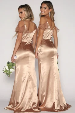 Malani Satin Maxi Dress - Champagne (XS - Clearance Sale)