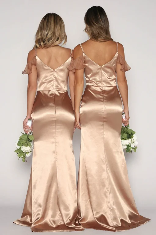 Malani Satin Maxi Dress - Champagne (XS - Clearance Sale)