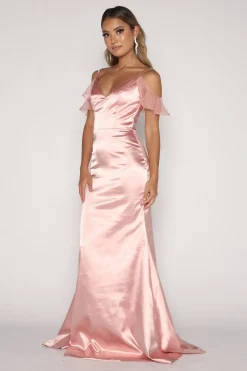 Malani Satin Maxi Dress - Blush Pink (XS - Clearance Sale)