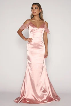 Malani Satin Maxi Dress - Blush Pink (XS - Clearance Sale)