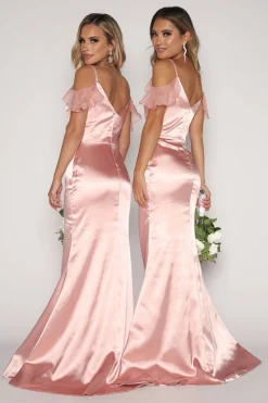 Malani Satin Maxi Dress - Blush Pink (XS - Clearance Sale)