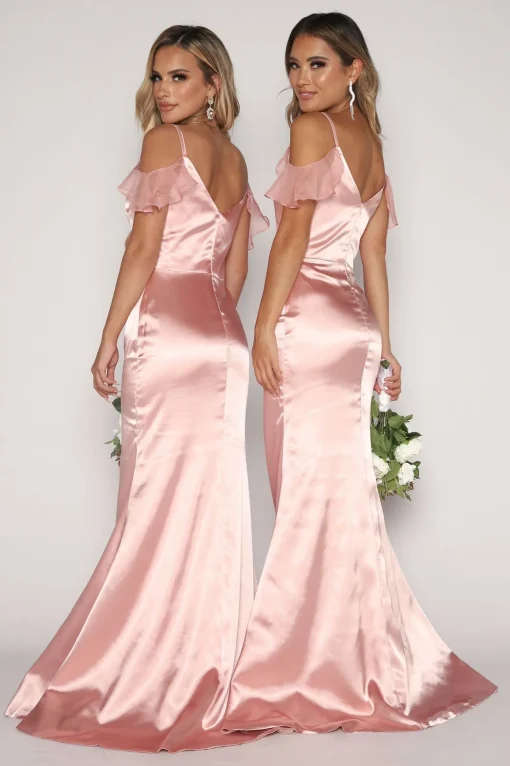 Malani Satin Maxi Dress - Blush Pink (XS - Clearance Sale)