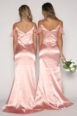 Malani Satin Maxi Dress - Blush Pink (XS - Clearance Sale)