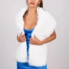 Marcella Faux Fur Shawl - White