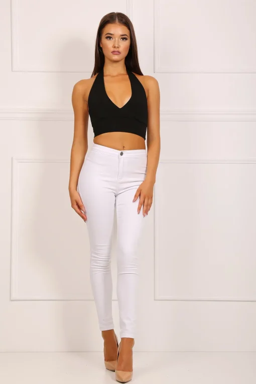 Mid Waist Skinny Jeans - White