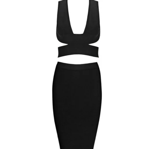 Midi Pencil Bandage Skirt - Nude/White/Black