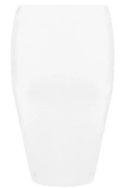 Midi Pencil Bandage Skirt - Nude/White/Black