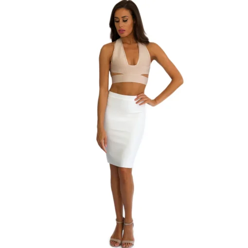 Milan Crop Top - Nude