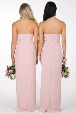 Nadia Strapless Column Maxi Dress - Dusty Pink