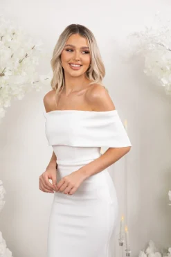 NYLA Off-Shoulder Crepe Gown - Ivory