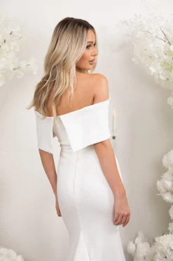 NYLA Off-Shoulder Crepe Gown - Ivory