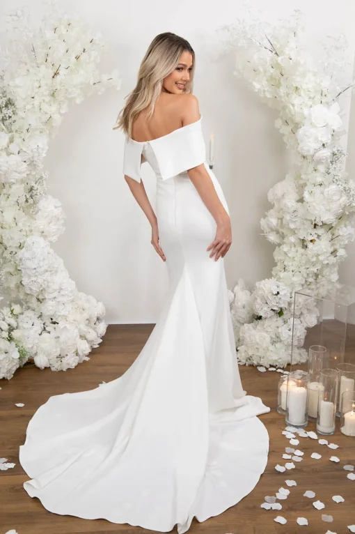 NYLA Off-Shoulder Crepe Gown - Ivory