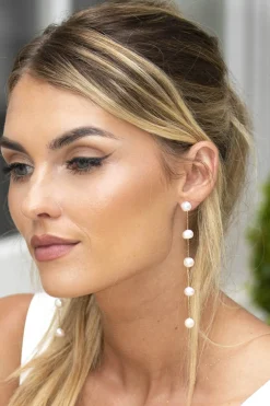 Orla Pearl Drop Earrings in Gold