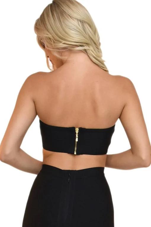 Paris Bandage Bandeau Top - Black