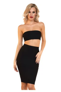 Paris Bandage Bandeau Top - Black