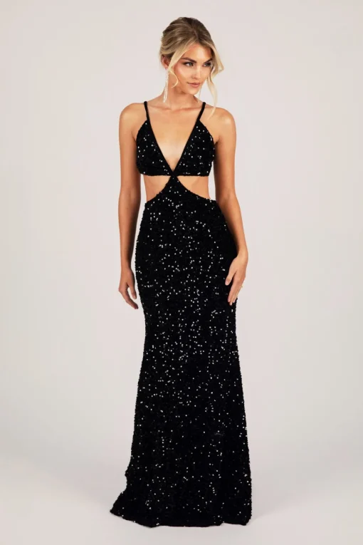 Parker Cut Out Gown - Black