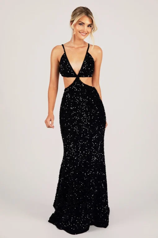 Parker Cut Out Gown - Black