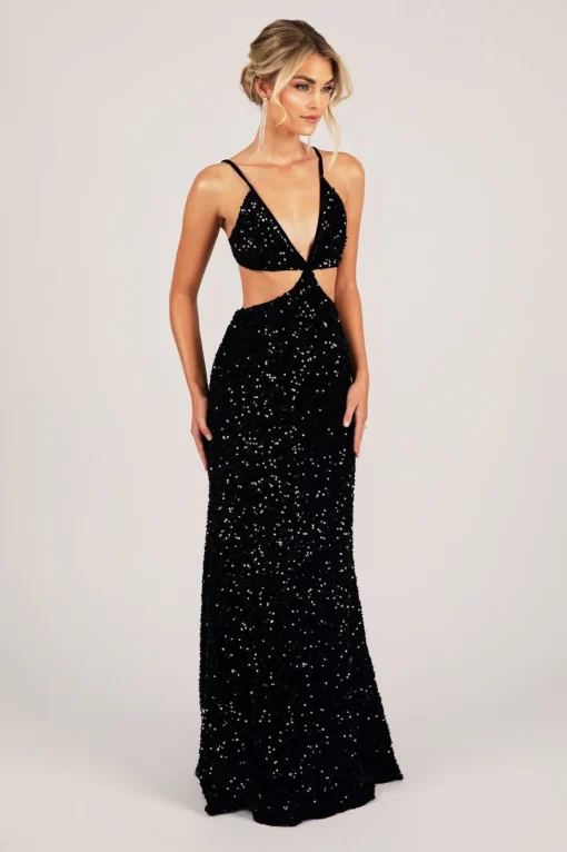 Parker Cut Out Gown - Black