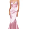 Penelope Satin Gown - Blush Pink (XL - Clearance Sale)