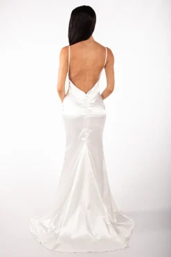 Penelope Satin Gown - Ivory (L & XL - Clearance Sale)