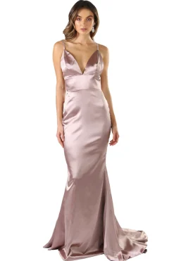 Penelope Satin Gown - Mauve