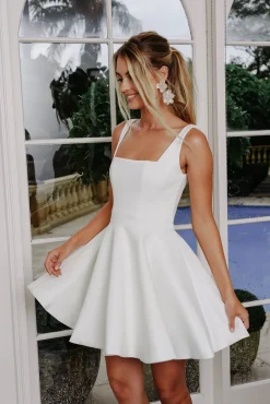 PERLA Flared Mini Dress - Ivory