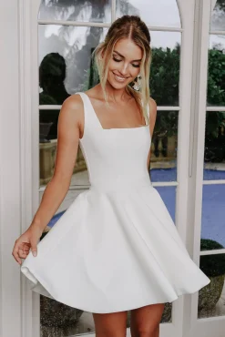 PERLA Flared Mini Dress - Ivory