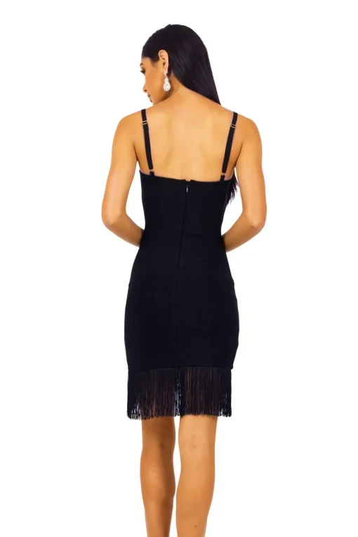 Piper Fringe Hem Dress - Black