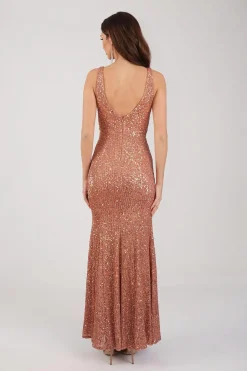 Reyna Sequin Gown - Dusty Rose (XS - Clearance Sale)