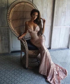 Roselle Luxe Gown - Rose Gold (XS,M,XL - Clearance Sale)