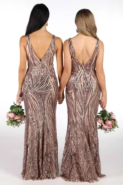 Sapphira Sequin Gown - Rose Gold