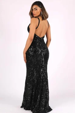 Seraphine Sequin Gown - Black