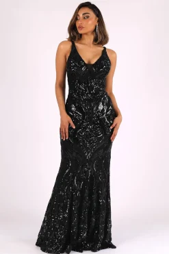 Seraphine Sequin Gown - Black