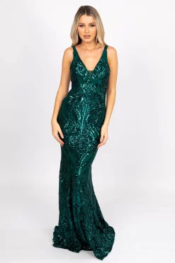 Seraphine Sequin Gown - Emerald