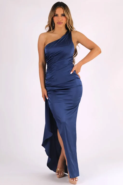 Shay One Shoulder Maxi Dress - Navy