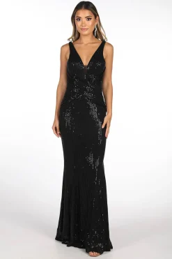 Sierra Sequin Gown in Black