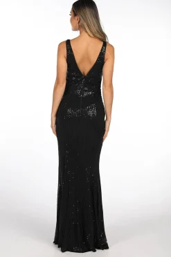 Sierra Sequin Gown in Black