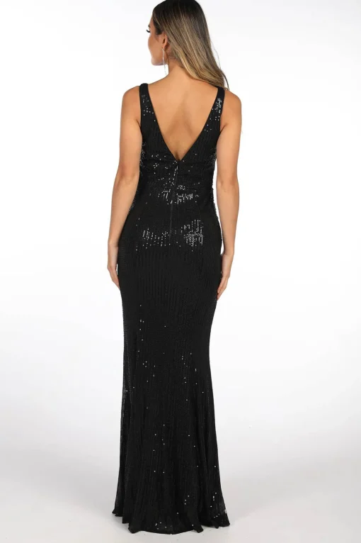 Sierra Sequin Gown in Black